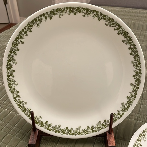CORELLE SPRING BLOSSOM Green Crazy Daisy Dinner Plates Set of 2 Green & White - Picture 2 of 9